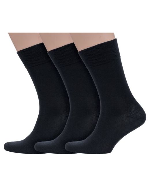 Sergio di Calze Комплект из 3 пар мужских шерстяных носков PINGONS черные размер 25