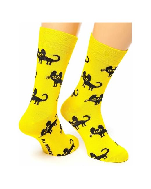 St. Friday Носки Socks charming cat желтые размер 38-41