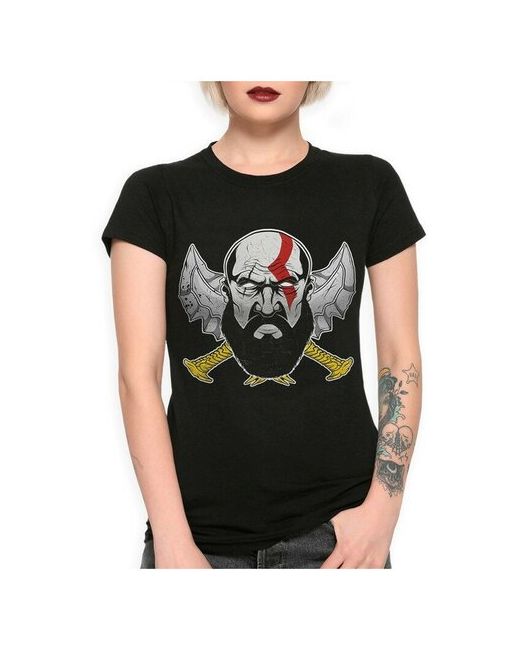 Dream Shirts Футболка с принтом Кратос God Of War Бог Войны Черная XL