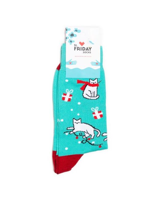 St. Friday Новогодние носки St.Friday Socks с котиками подарочками 38-41