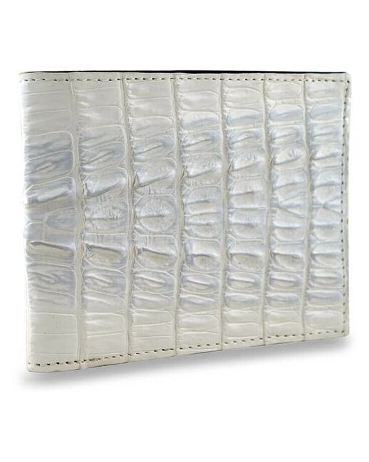 Exotic Leather Компактный белый кошелек из натуральной кожи крокодила