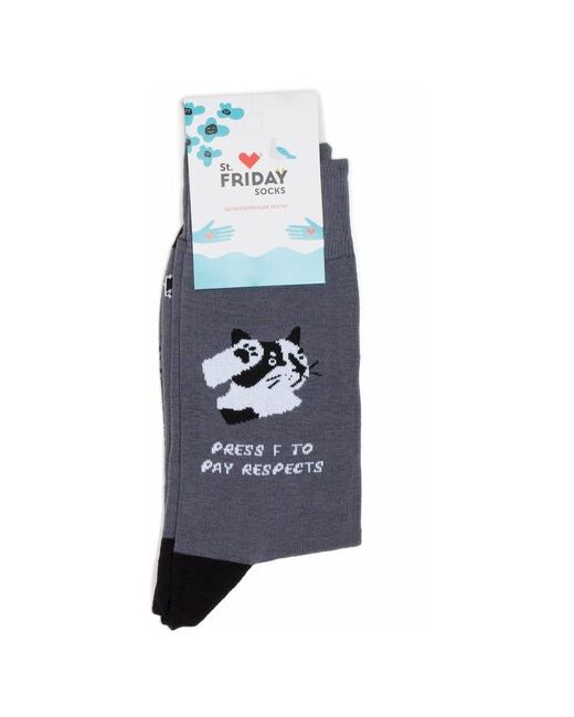 St. Friday Дизайнерские носки с рисунками St.Friday Socks Дань уважения Press F to pay respects 38-41