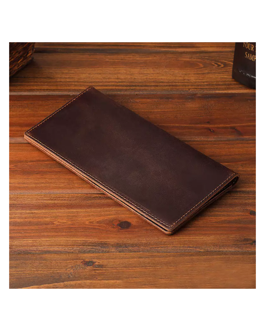 Flaskfur Кожаный кошелёк винтажный вместительный бумажник из натуральной кожи с отделениями для карт и наличных денег подарок мужчине