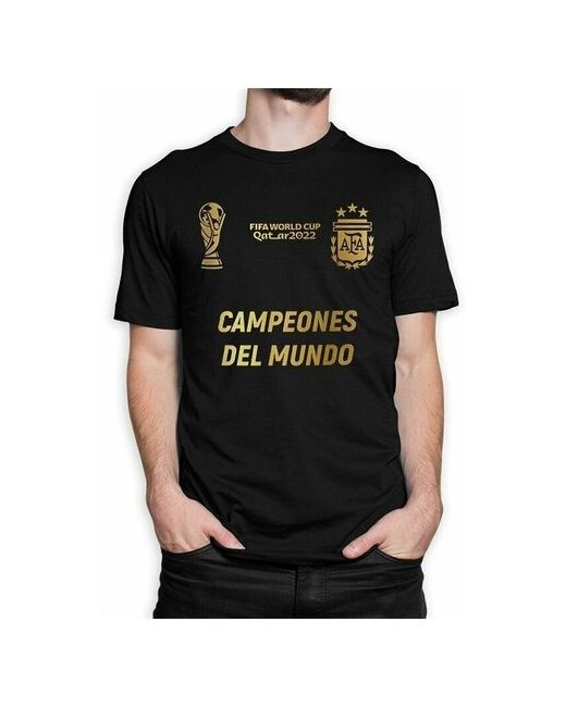 Dream Shirts Футболка DreamShirts Сборная Аргентины Чемпионы Мира 2022 Черная XL