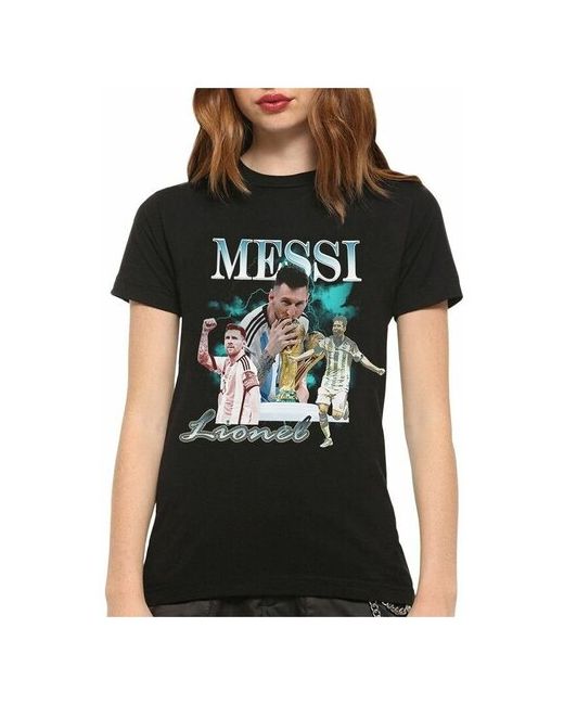 Dream Shirts Футболка DreamShirts Лионель Месси Lionel Messi Черная XL