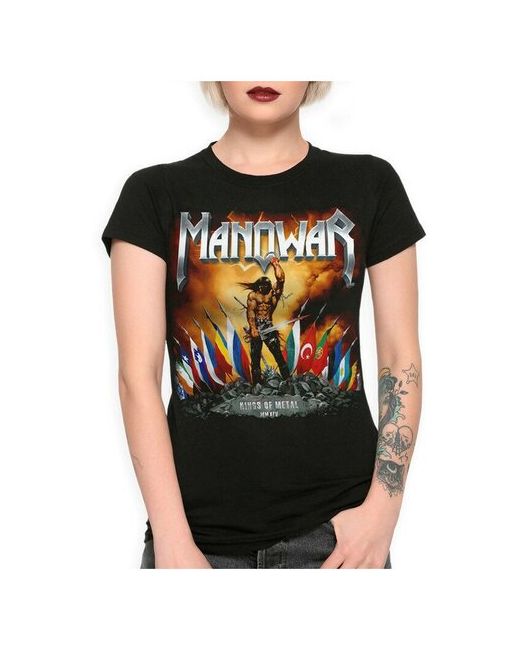 Dream Shirts Футболка с принтом Manowar Kings of Metal Черная 3XL