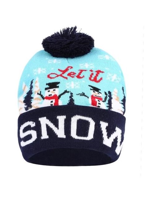 Zdk Шапка с помпоном Вязаная новогодняя шапка со светодиодной подсветкой светящиеся шапки Снеговик