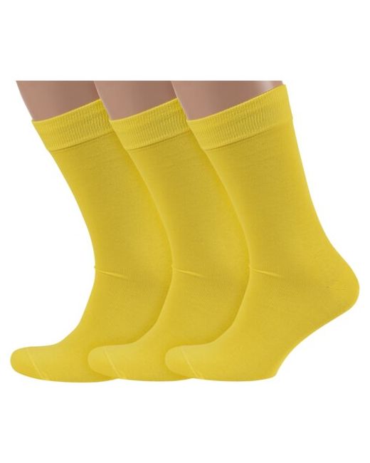 Lorenzline Комплект из 3 пар мужских носков желтые размер 27 41-42