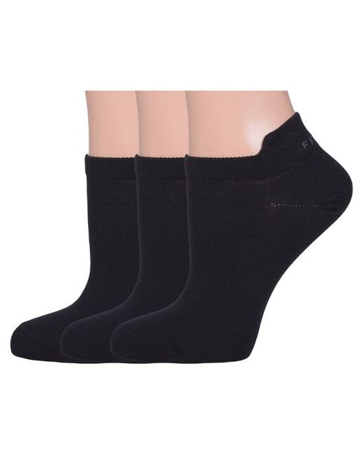 Lorenzline Комплект из 3 пар женских носков черные размер 23 36-37