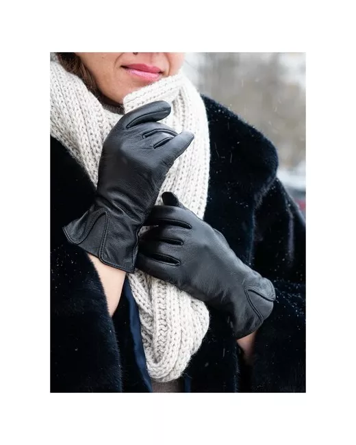 Hansker кожаные перчатки черные размер 8.5