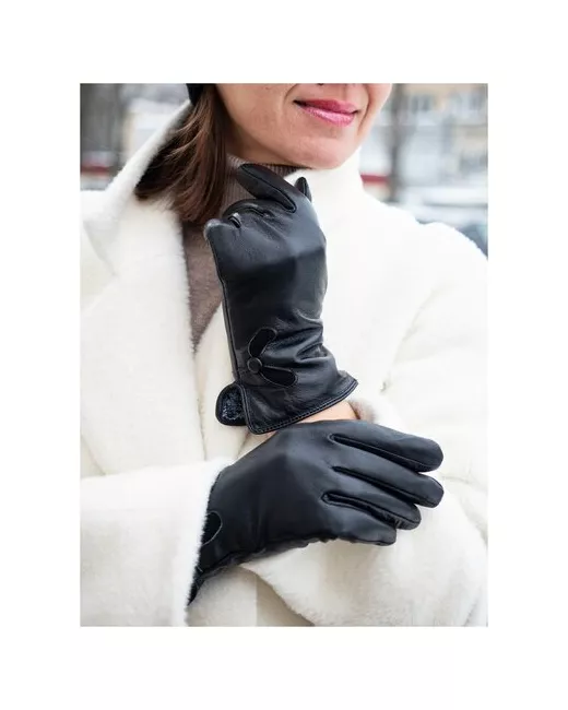 Hansker кожаные перчатки черные размер 7.5