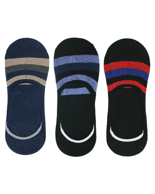 Minaku Набор мужских носков-невидимок 3 пары Страйп серый размер 24-28