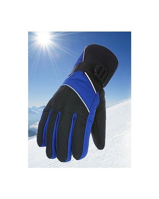 Familyrich Перчатки зимние горнолыжные непромокаемые утепленные черно-синие