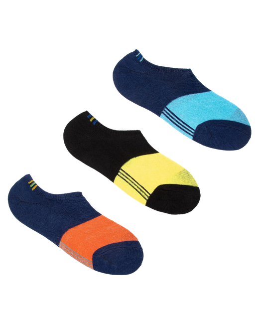 Minaku Набор мужских укороч.носков 3 пары Спорт голубой/оранжевый/жёлтый размер 39-42 25-28