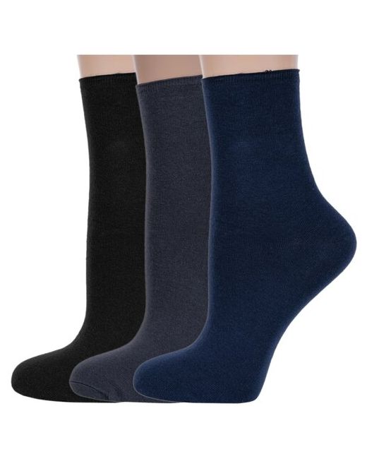 RuSocks Комплект из 3 пар женских носков без резинки Орудьевский трикотаж микс размер 23-25 39