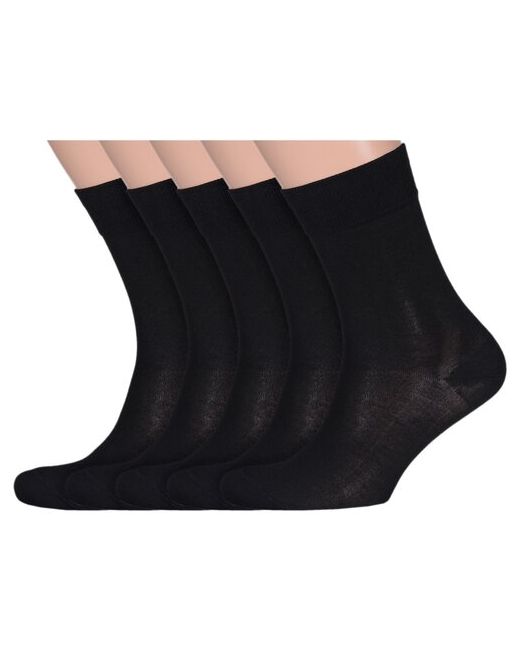 Lorenzline Комплект из 5 пар мужских носков черные размер 25 39-40