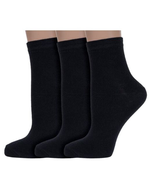 Vasilina Комплект из 3 пар женских носков 1с8236 черные размер 23-25