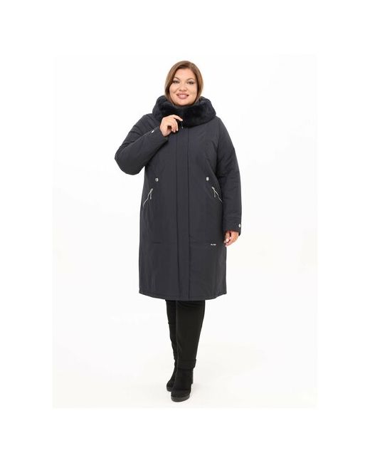 Karmel Style Пальто зимнее кармельстиль с натуральным мехом кролик пальто больших размеров