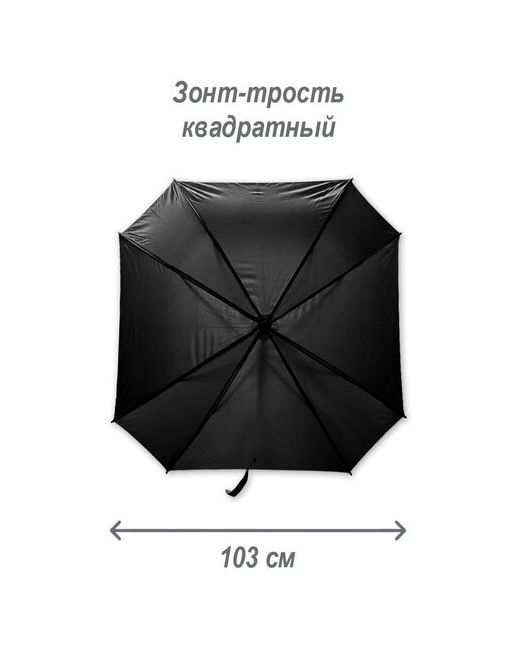Фабрика зонтов Зонт трость черный квадратный