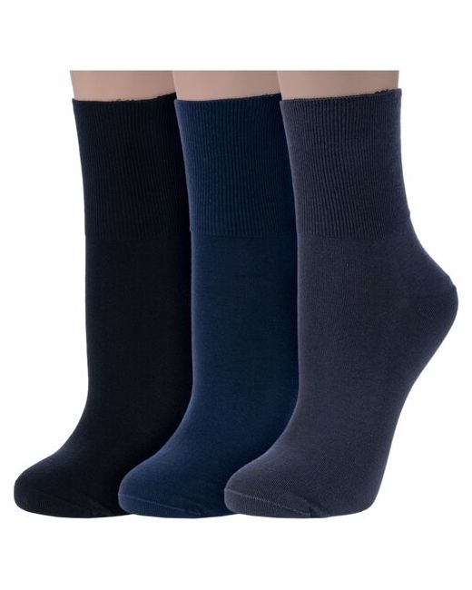 RuSocks Комплект из 3 пар женских носков с широкой резинкой Орудьевский трикотаж микс 4 размер 23-25