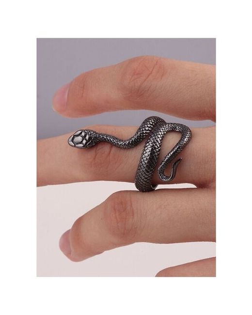 No Name Кольцо-змея размер универсальный черная