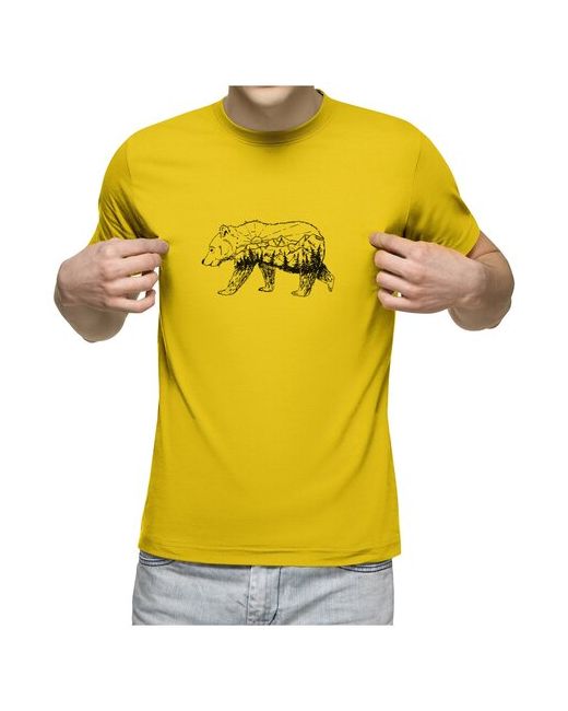 US Basic Мужская футболка Медведь и горы графика S