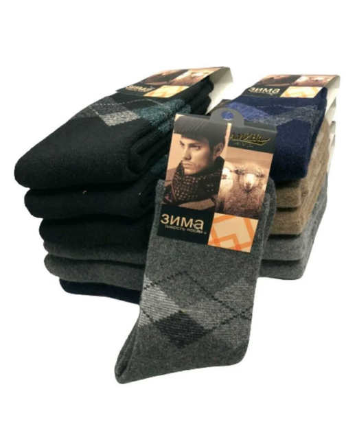 Mega Outlet Комплект носков мужских зима 12 пар кашемировые носки термоноски из кашемира