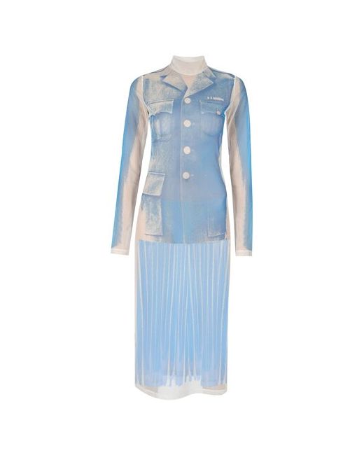 MM6 by Maison Margiela платье С голубым принтом TROMP LOEIL