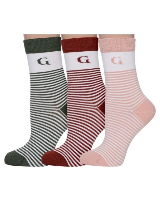 Grinston Комплект из 3 пар женских бамбуковых носков socks PINGONS микс размер 23