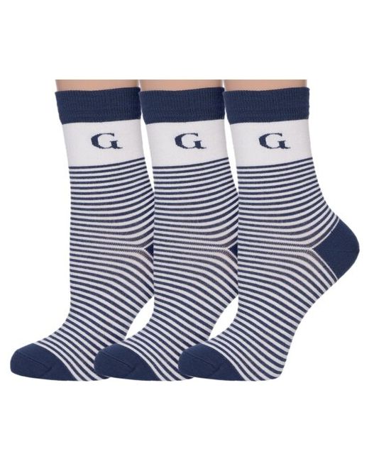Grinston Комплект из 3 пар женских бамбуковых носков socks PINGONS размер 25
