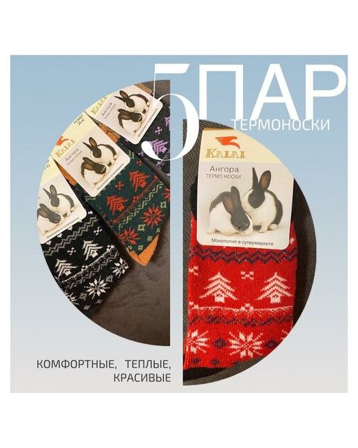 Tekira Набор из 5 пар носков носки ангоры теплые зимние термоноски