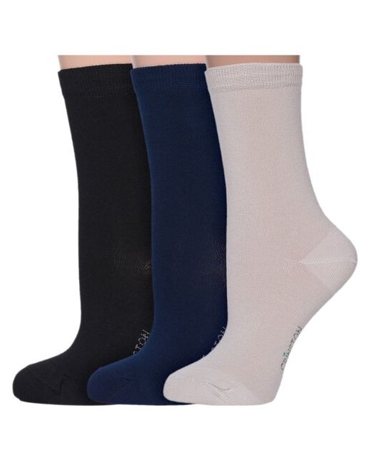 Grinston Комплект из 3 пар женских бамбуковых носков socks PINGONS микс размер 23