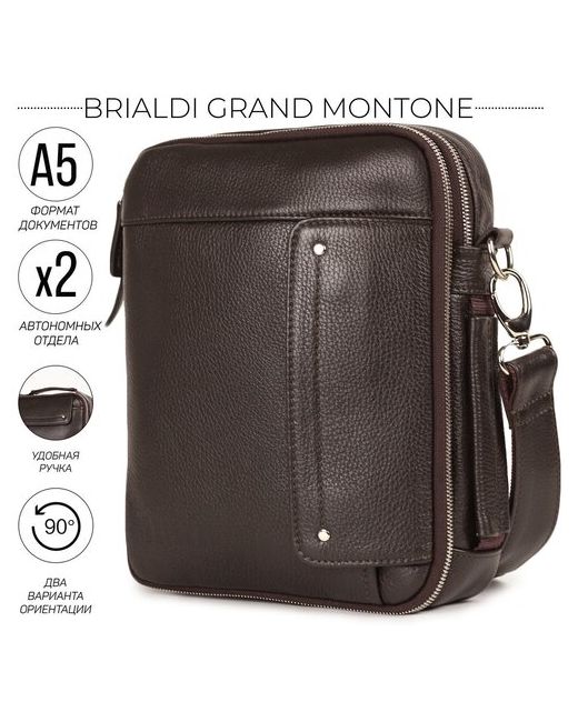 Brialdi Оригинальная сумка через плечо Grand Montone Монтоне relief brown