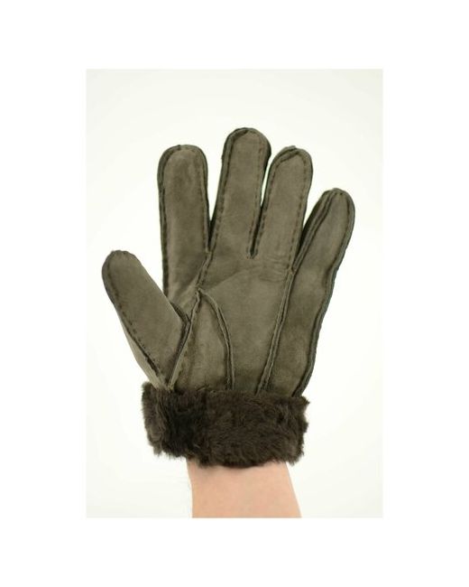 Happy Gloves Перчатки зимние замшевые на натуральном меху теплые темно с черным мехом размер L марки