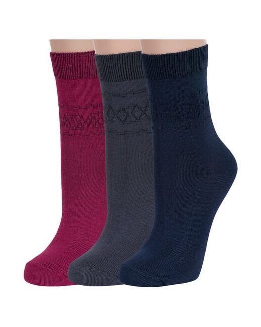 RuSocks Комплект из 3 пар женских носков Орудьевский трикотаж микс 2 размер 23