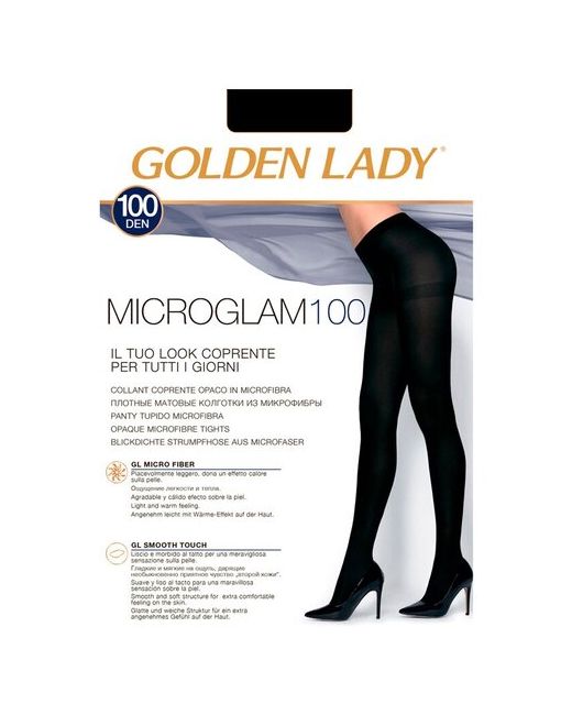 GoldenLady Колготки теплые Micro Glam 100 набор 2 шт. размер IV nero