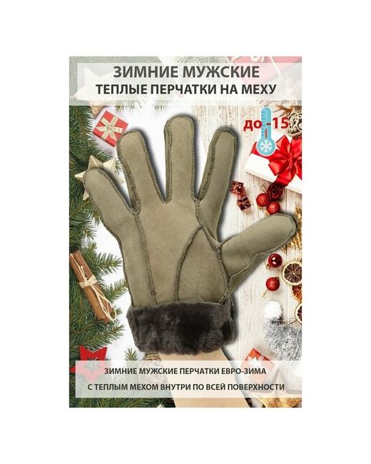 Happy Gloves Перчатки зимние замшевые на меху теплые размер L марки