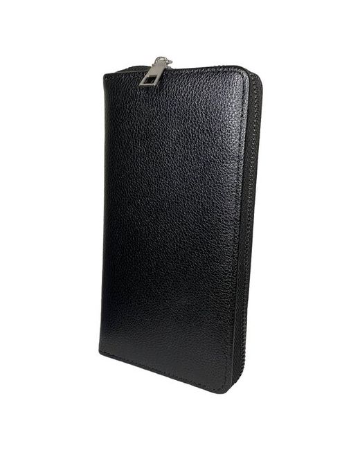 A-lvn Кошелек портмоне с ручкой отделениями для карт монет черный эко кожа