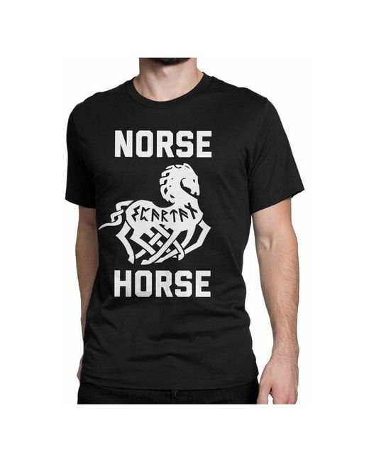 Design Heroes Футболка God Of War Norse Horse Бог Войны Черная 2XL