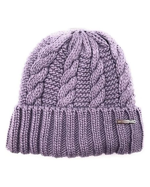 Michael Kors Шапка лавандовая Cable Knit Fleece Winter Beanie Hat MSRP