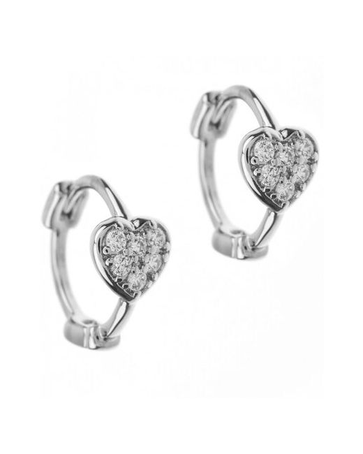 Xuping Jewelry Серьги кольца x1020222-17 под серебро с фианитами Сердечки