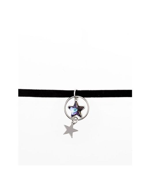 Xuping Jewelry Бархотка чокер на шею с подвеской Advanced Crystal фиолетовые звезды Ксюпинг