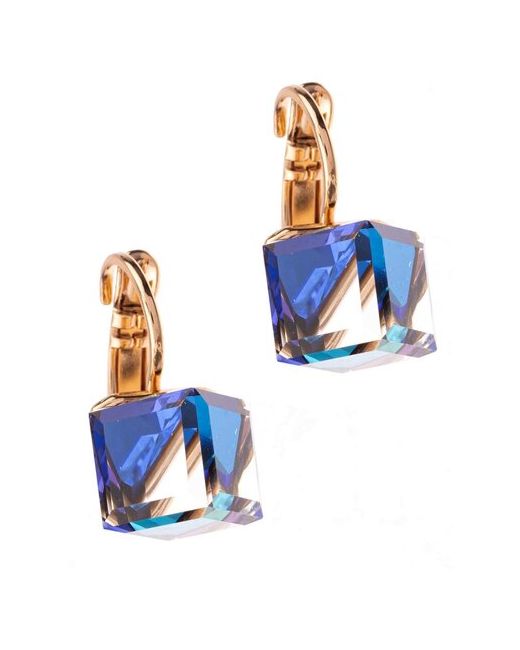 Xuping Jewelry Бижутерия Advanced Crystal серьги длинные золотистые кубик Ксюпинг