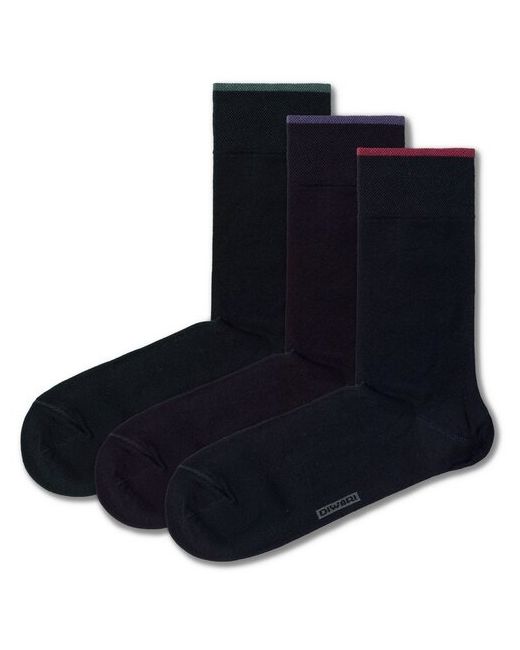 DiWaRi Комплект из 3 пар мужских хлопковых носков черные размер 29