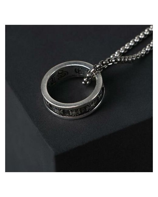 NewStore Кулон-амулет Помпеи кольцо на нити чернёное серебро 70 см