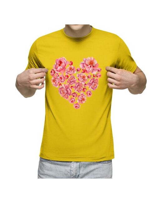 US Basic Мужская футболка Пионовое сердце S темно-