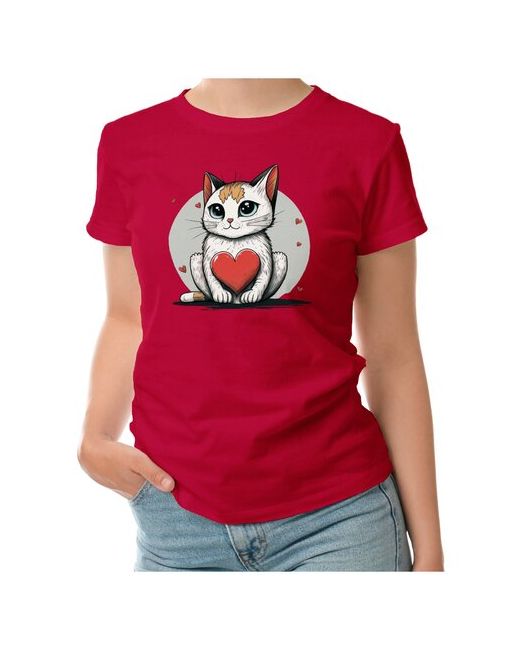 Roly футболка Кошка с сердцем валентинка XL