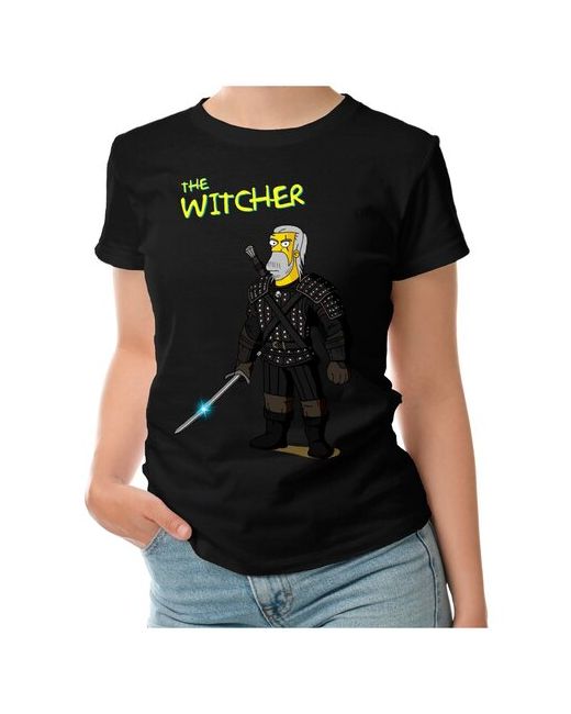 Roly футболка Ведьмак в стиле Симпсоны Simpsons Witcher L темно-