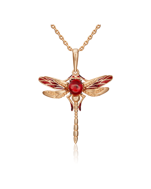 PLATINA Jewelry Подвеска из красного золота с гранатом 03-3211-00-204-1110-57