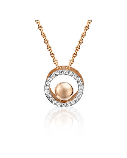 PLATINA Jewelry Подвеска из красного золота с фианитом 03-3067-00-401-1110-65